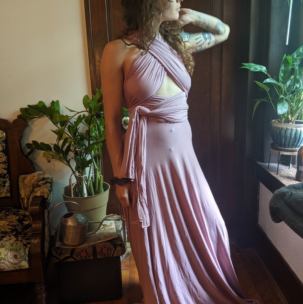 gorgeous, mauve wrap dress